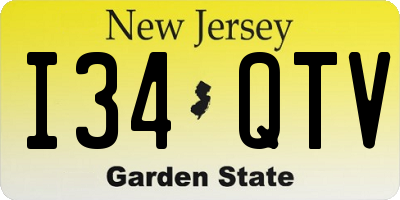 NJ license plate I34QTV