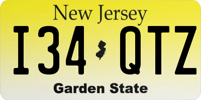 NJ license plate I34QTZ
