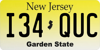 NJ license plate I34QUC