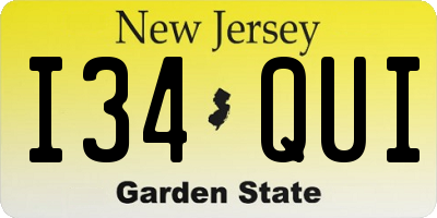 NJ license plate I34QUI