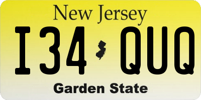 NJ license plate I34QUQ