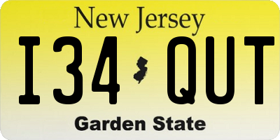 NJ license plate I34QUT