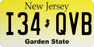 NJ license plate I34QVB
