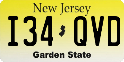NJ license plate I34QVD