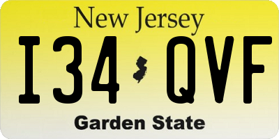 NJ license plate I34QVF