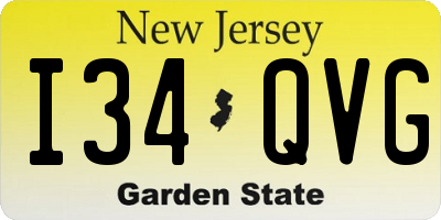 NJ license plate I34QVG