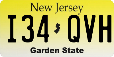 NJ license plate I34QVH