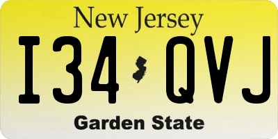 NJ license plate I34QVJ