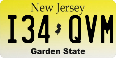NJ license plate I34QVM