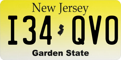 NJ license plate I34QVO