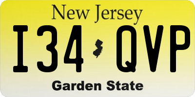 NJ license plate I34QVP