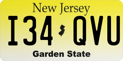 NJ license plate I34QVU