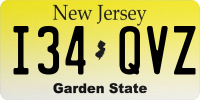 NJ license plate I34QVZ