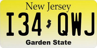 NJ license plate I34QWJ