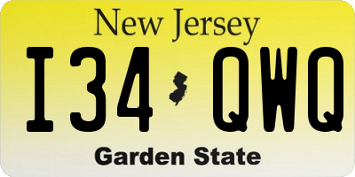 NJ license plate I34QWQ