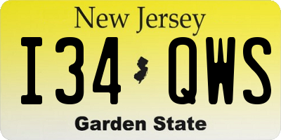 NJ license plate I34QWS
