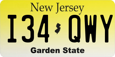 NJ license plate I34QWY