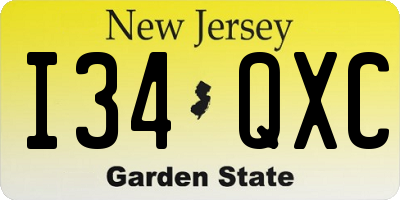 NJ license plate I34QXC