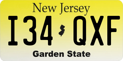 NJ license plate I34QXF