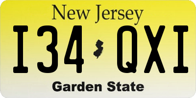 NJ license plate I34QXI