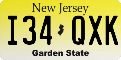 NJ license plate I34QXK