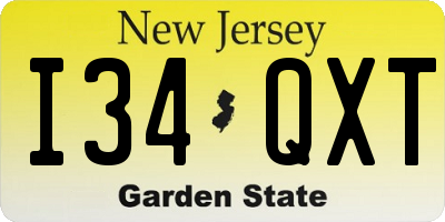 NJ license plate I34QXT