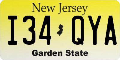 NJ license plate I34QYA