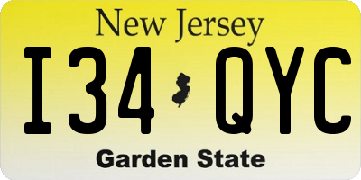 NJ license plate I34QYC