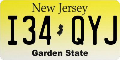 NJ license plate I34QYJ