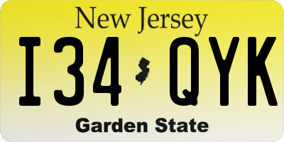 NJ license plate I34QYK