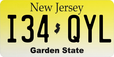 NJ license plate I34QYL