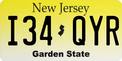 NJ license plate I34QYR