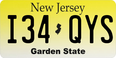 NJ license plate I34QYS