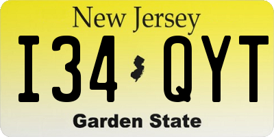 NJ license plate I34QYT