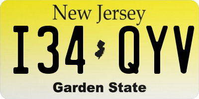 NJ license plate I34QYV