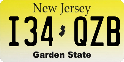 NJ license plate I34QZB