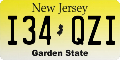 NJ license plate I34QZI