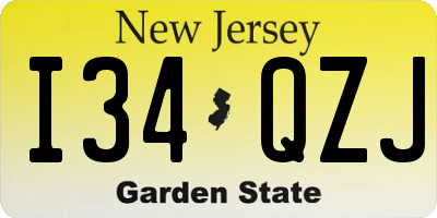 NJ license plate I34QZJ