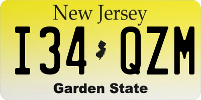 NJ license plate I34QZM