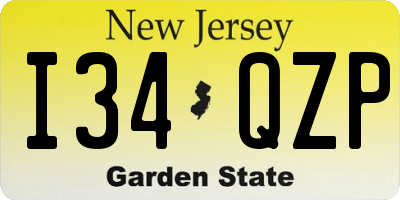 NJ license plate I34QZP