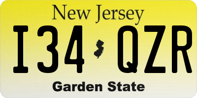 NJ license plate I34QZR