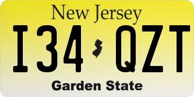 NJ license plate I34QZT