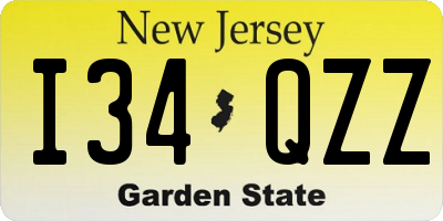 NJ license plate I34QZZ