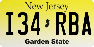 NJ license plate I34RBA