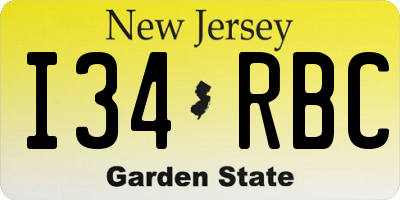 NJ license plate I34RBC