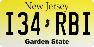 NJ license plate I34RBI