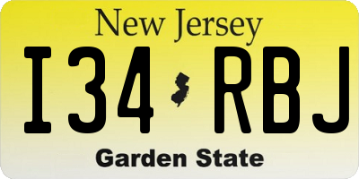 NJ license plate I34RBJ