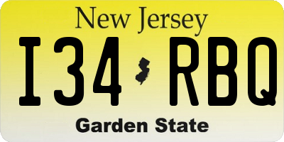 NJ license plate I34RBQ