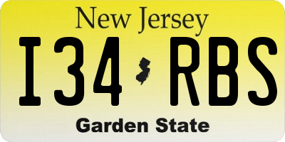 NJ license plate I34RBS