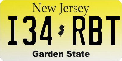NJ license plate I34RBT